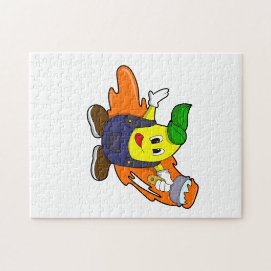 Puzzle Pear as Painer with Paint brush (Horizontal)