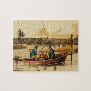 Puzzle Pêchant dans un coup de volée, aquatinted par I.