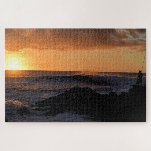 Puzzle Pêche de surf au coucher du soleil à Hawaï - 20x30