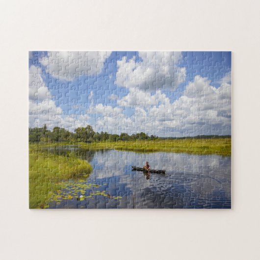 Puzzle Pêcheur sur un lac en Guyane. (Horizontal)