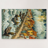 Puzzle Pêcheurs en bateau à Stormy Sea Van Gogh Style (Horizontal)