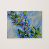 Puzzle peinture à l'aquarelle de bleuet (Horizontal)