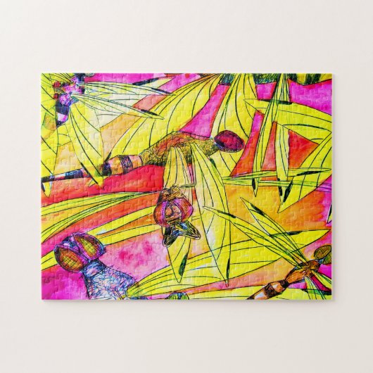 Puzzle Peinture à l'aquarelle des libellules (Horizontal)