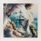 Puzzle Peinture à l'aquarelle Paysage de la côte méditerr (Horizontal)