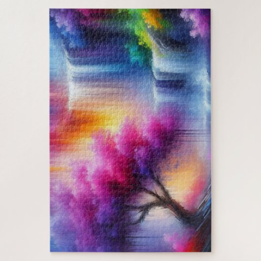 Puzzle Peinture à l'huile d'art Abstrait Cascade IA génér (Vertical)