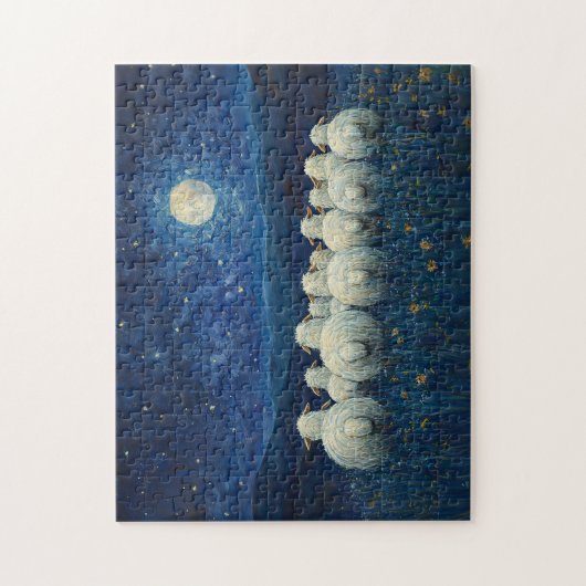 Puzzle Peinture à l'huile de nuit de mouton Starry (Vertical)