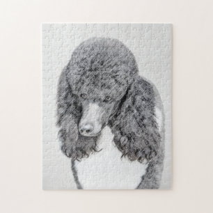 Puzzle Peinture à pantalon noir ordinaire de caniche - a
