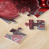 Puzzle Peinture à verres rouge, blanc et noir Fluid Art (Côté)