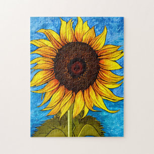 Puzzle Peinture Abstraite de tournesol