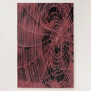 Puzzle Peinture Abstraite D'Un Cobweb Magenta Rose