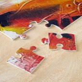 Puzzle Peinture Abstraite moderne Jaune Vert Bleu Violet (Côté)