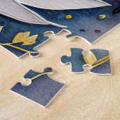 Puzzle Peinture aquarelle abstraite d'oiseaux (Côté)