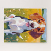 Puzzle Peinture aquarelle de chien Beagle (Horizontal)