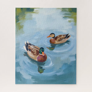 Puzzle Peinture aquarelle de l'étang aux canards