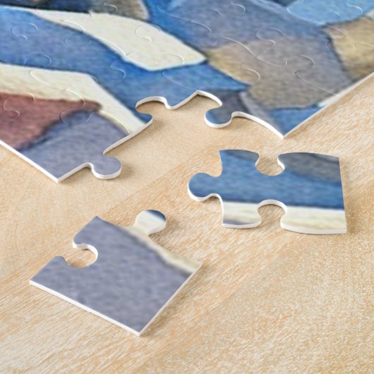 Puzzle Peinture aquarelle de Santorin Grèce (Côté)