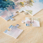 Puzzle Peinture aquarelle de temples chinois  (Côté)