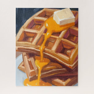 Puzzle Peinture aquarelle petit-déjeuner sirop gaufres