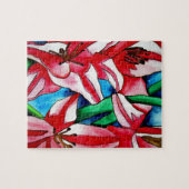 Puzzle Peinture artistique aquarelle de lys de jour rose (Horizontal)