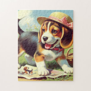 Puzzle Peinture Beagle sur chiot