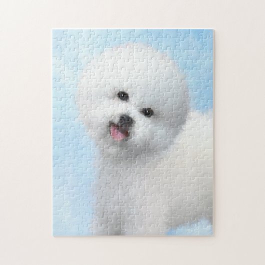 Puzzle Peinture Bichon Frise - Cute Original Chien Art (Vertical)