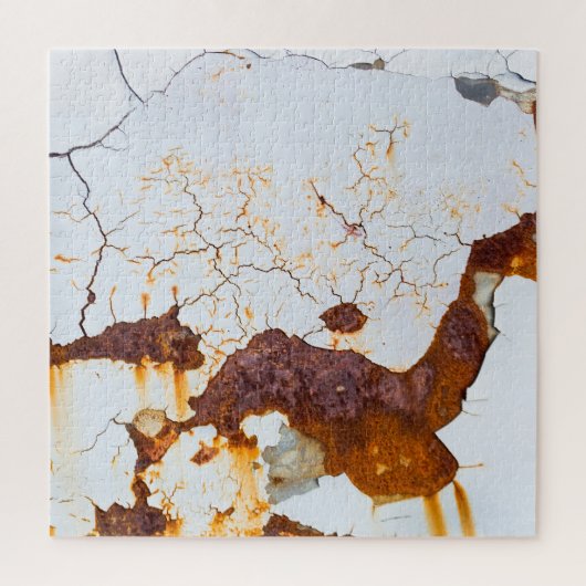 Puzzle Peinture blanche fêlée, voiture rouillée. (Vertical)