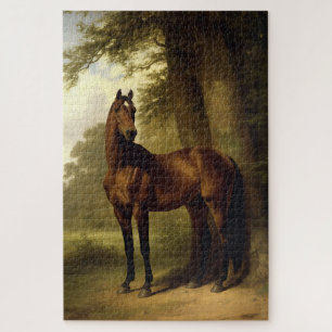 Puzzle Peinture Cheval Equestre Brown vintage