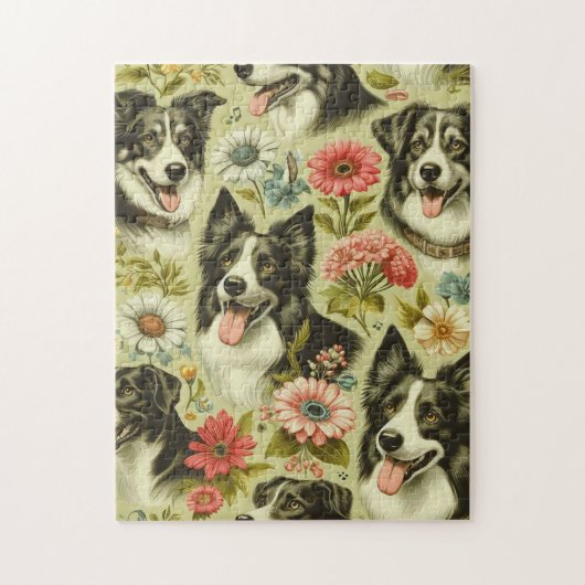 Puzzle Peinture Collie vintage (Vertical)