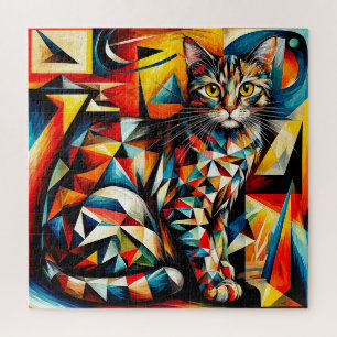 Puzzle Peinture Cubiste Abstraite Chat