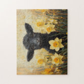 Puzzle Peinture d'agneau noir et de jonquilles jaune (Vertical)