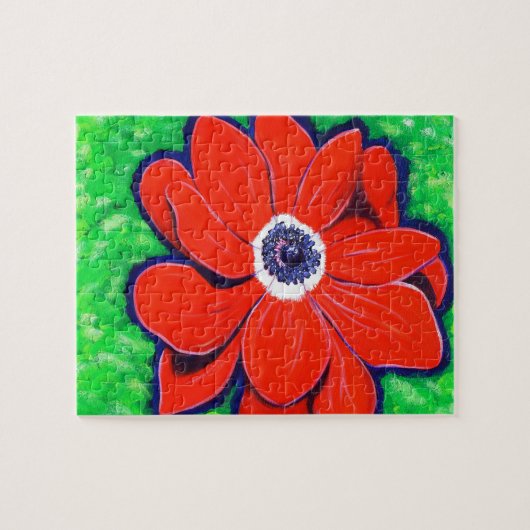 Puzzle Peinture d'anémone rouge vif (Horizontal)