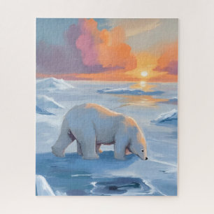 Puzzle Peinture d'animaux d'hiver d'ours polaire
