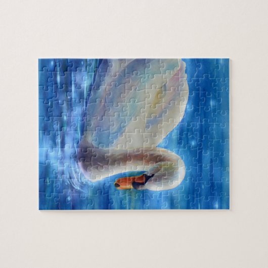 Puzzle Peinture d'aquarelle blanche pour cygne (Horizontal)