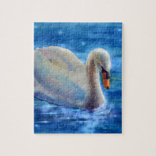 Puzzle Peinture d'aquarelle blanche pour cygne