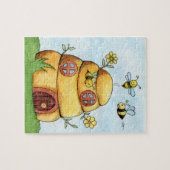 Puzzle Peinture D'Aquarelle Des Abeilles Et Des ruches (Horizontal)