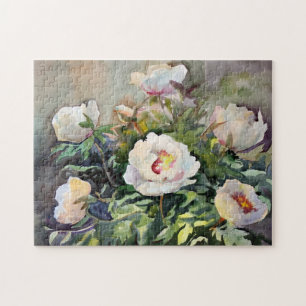Puzzle Peinture d'aquarelle des belles fleurs