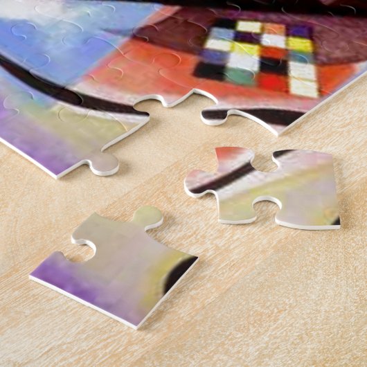 Puzzle Peinture d'art Abstrait jaune rouge kandinsky (Côté)