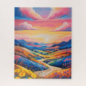 Puzzle Peinture d'art tournesol sur les collines à roulea (Vertical)