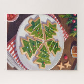 Puzzle Peinture de biscuits en forme de sapin de Noël (Horizontal)