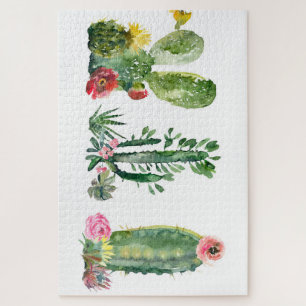 Puzzle Peinture de cactus aquarelle