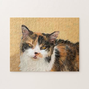 Puzzle Peinture de chat Calico - Cute Original Cat Art