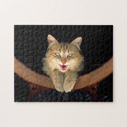 Puzzle Peinture de chat Mad - Cute Original Cat Art (Horizontal)
