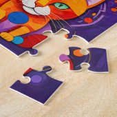 Puzzle Peinture de chats géométriques abstraits (Côté)