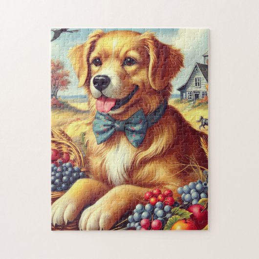 Puzzle Peinture de chien de ferme mignonne (Vertical)