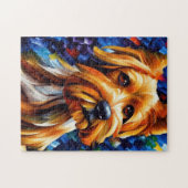 Puzzle Peinture de chien de Terrier du Yorkshire mignon (Horizontal)