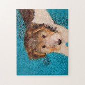 Puzzle Peinture de chiot Terrier Fox - Art de chien origi (Vertical)