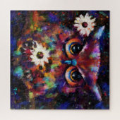 Puzzle Peinture de Chouette florale impressionniste (Horizontal)