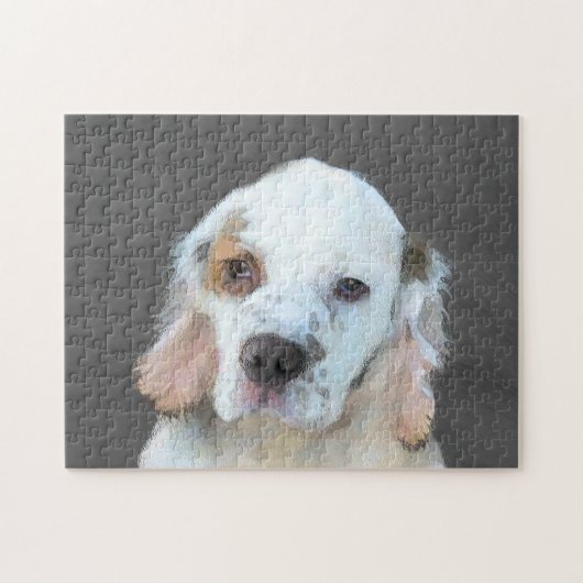 Puzzle Peinture de Clumber Spaniel - Art original de chie (Horizontal)