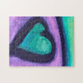 Puzzle Peinture de cœur sarcelle (Horizontal)
