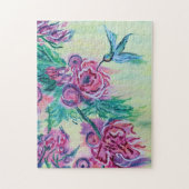 Puzzle Peinture de colibri vert pourpre (Vertical)