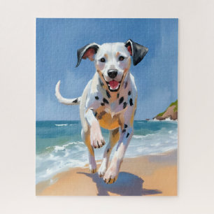 Puzzle Peinture de compagnie dalmate de plage à l'aquarel